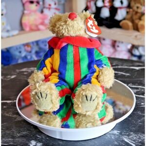 Ty Attic‎ Treasures Piccadilly the Clown Bear Multi-Color Striped Outfit Plush